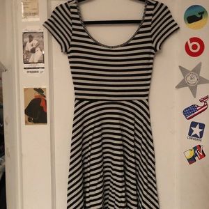 striped scoop neck dress